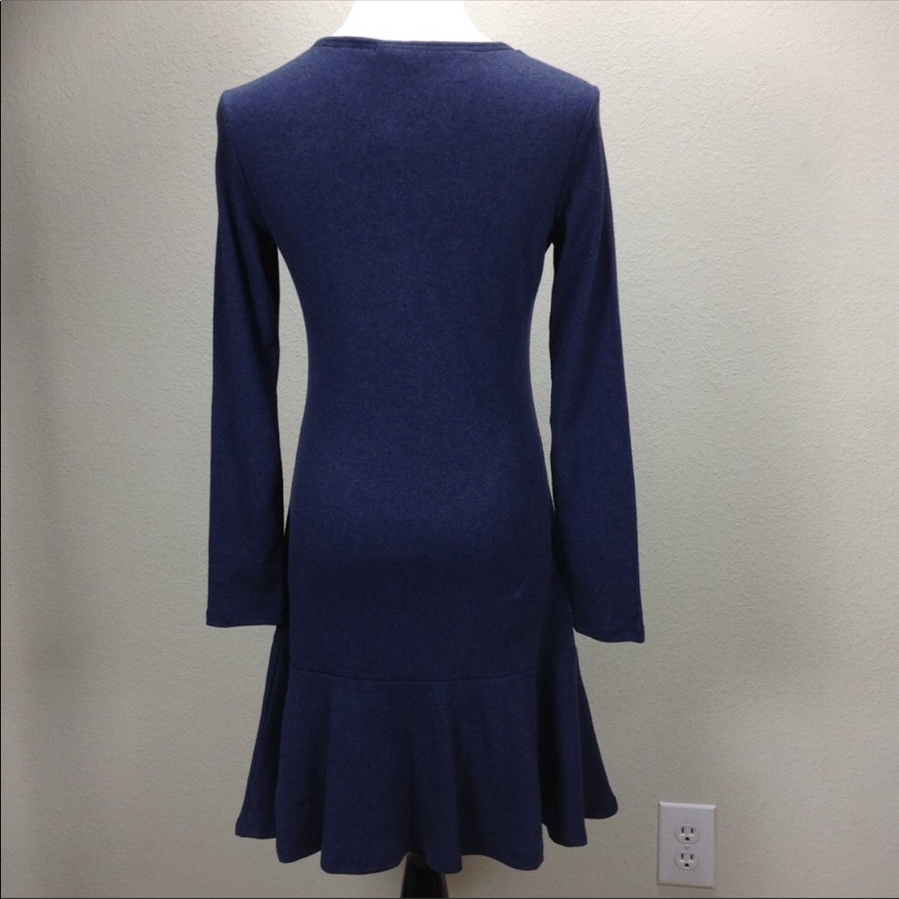 NWT Max Jeans Blue Long Sleeve Cotton Skater Dress - Picture 3 of 6